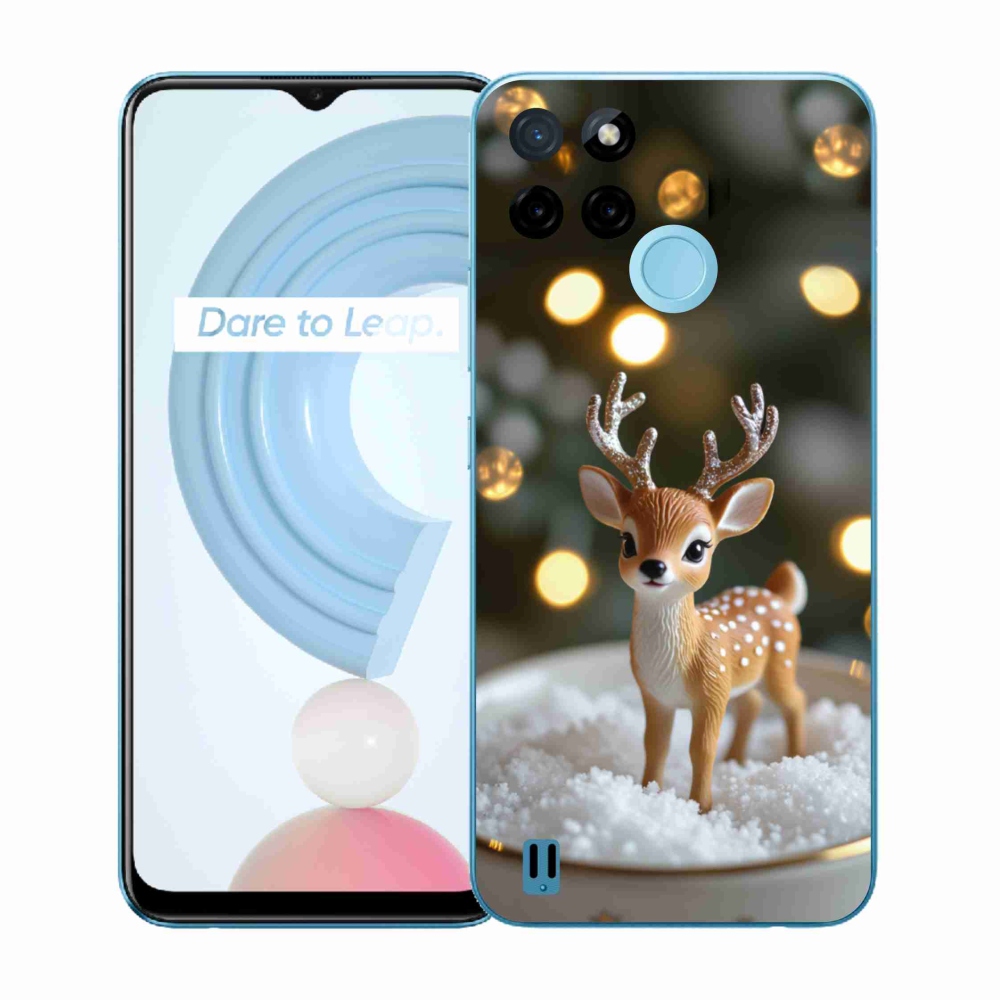Zselés borítás mmCase a Realme C21Y/C25Y készülékhez - aranyos karácsonyi szarvasok