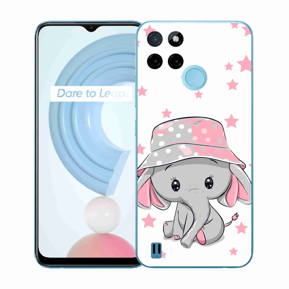 Zselés borító mmCase a Realme C21Y/C25Y készülékhez - rózsaszín elefánt