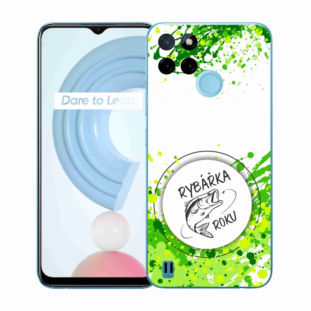 Zselés borító mmCase a Realme C21Y/C25Y készülékhez - az év halásznője fehér háttérrel