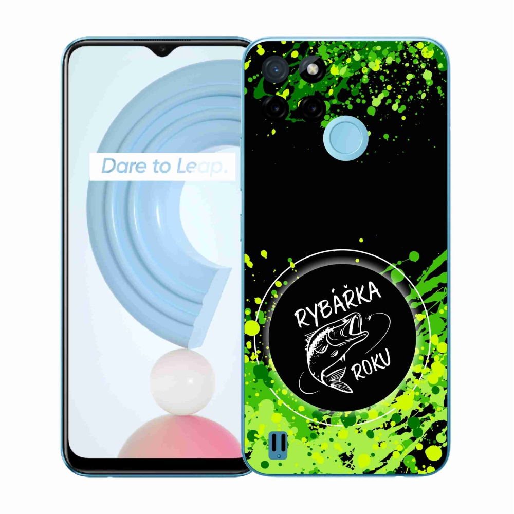 Gél borító mmCase a Realme C21Y/C25Y készülékhez - az év halásznője fekete háttérrel