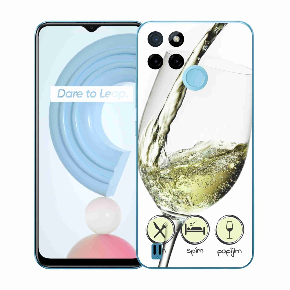 Zselés borító mmCase a Realme C21Y/C25Y készülékhez - fehér borospohár
