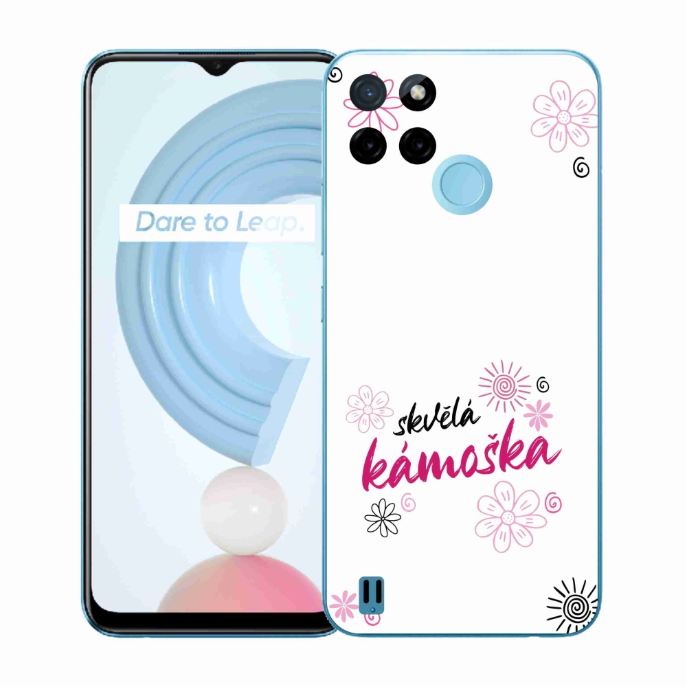 Zselés borító mmCase a Realme C21Y/C25Y készülékhez - nagyszerű pár fehér háttérrel