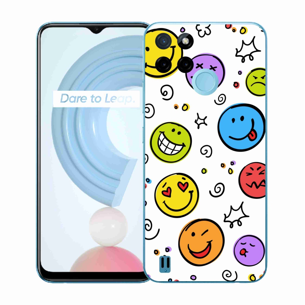 Zselés borító mmCase a Realme C21Y/C25Y készülékhez - smiley-k