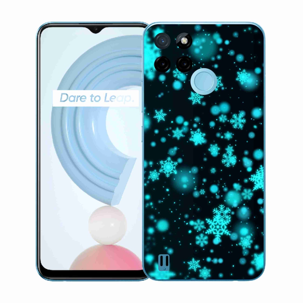 Zselés borító mmCase a Realme C21Y/C25Y készülékhez - hópelyhek 1