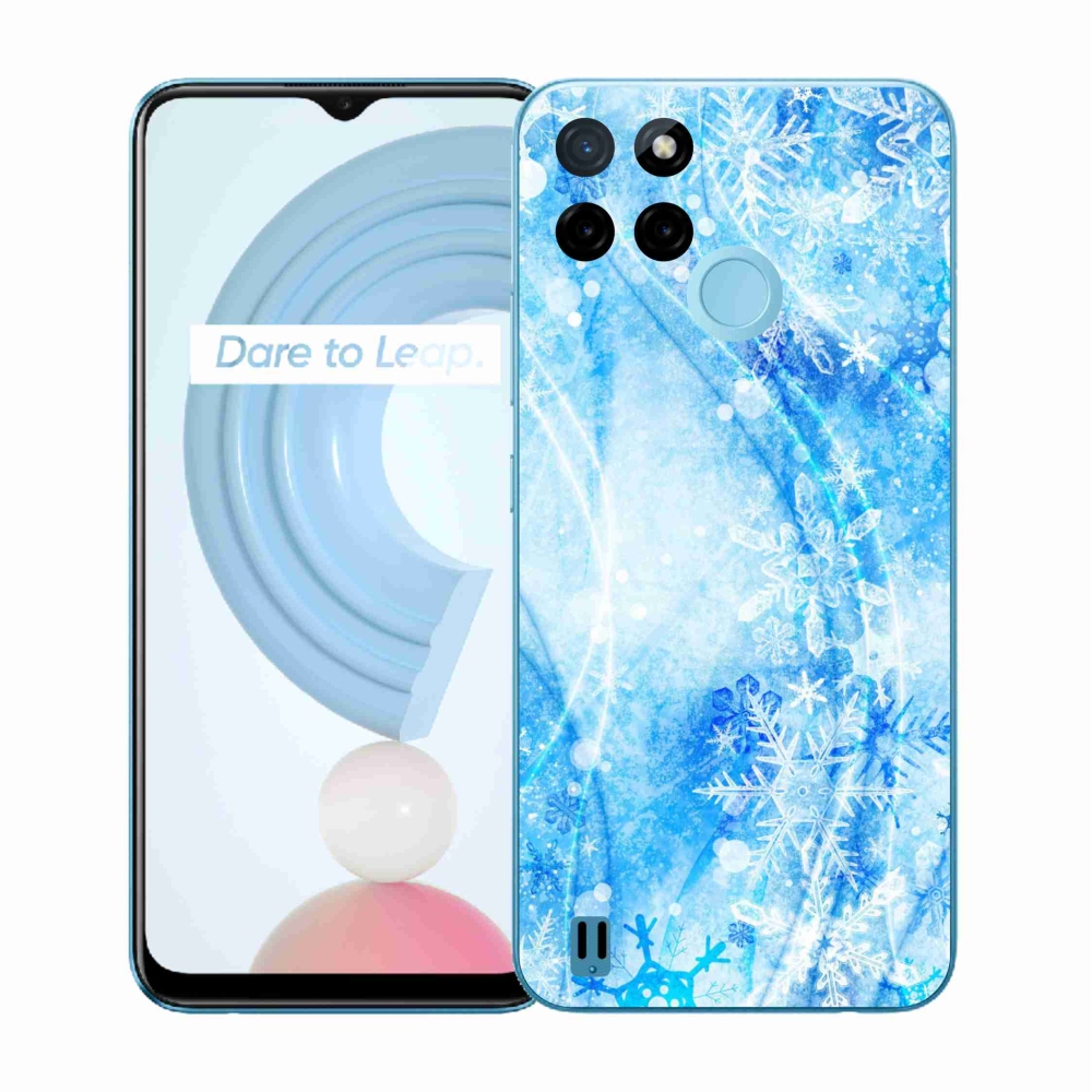 Zselés borító mmCase a Realme C21Y/C25Y készülékhez - hópelyhek