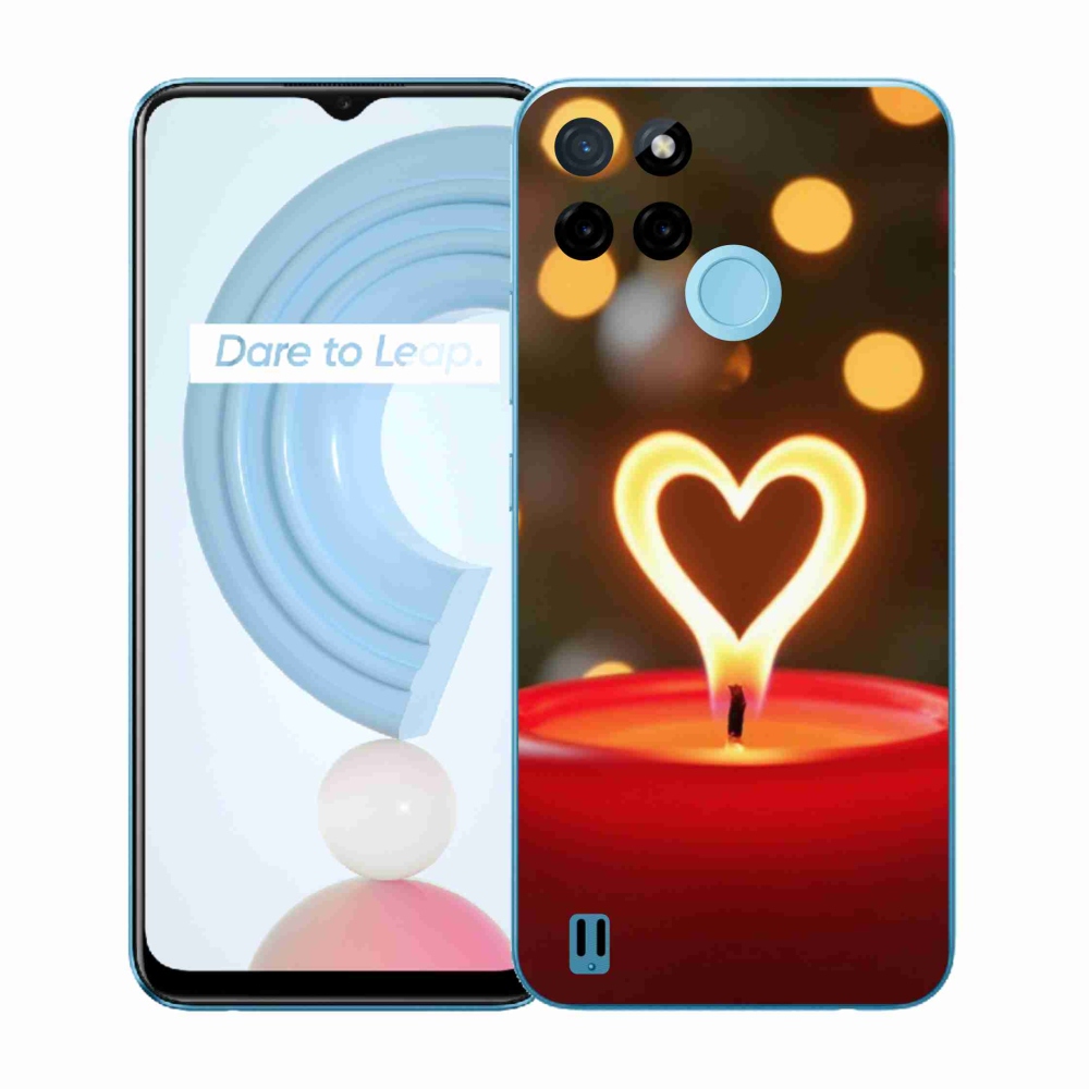 Zselés borítás mmCase a Realme C21Y/C25Y készülékhez - lángoló szív