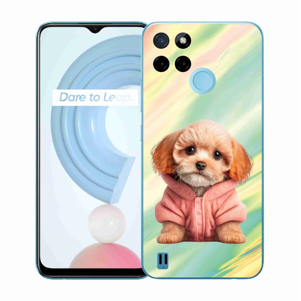 Zselés borítás mmCase a Realme C21Y/C25Y készülékhez - pulóveres kiskutya