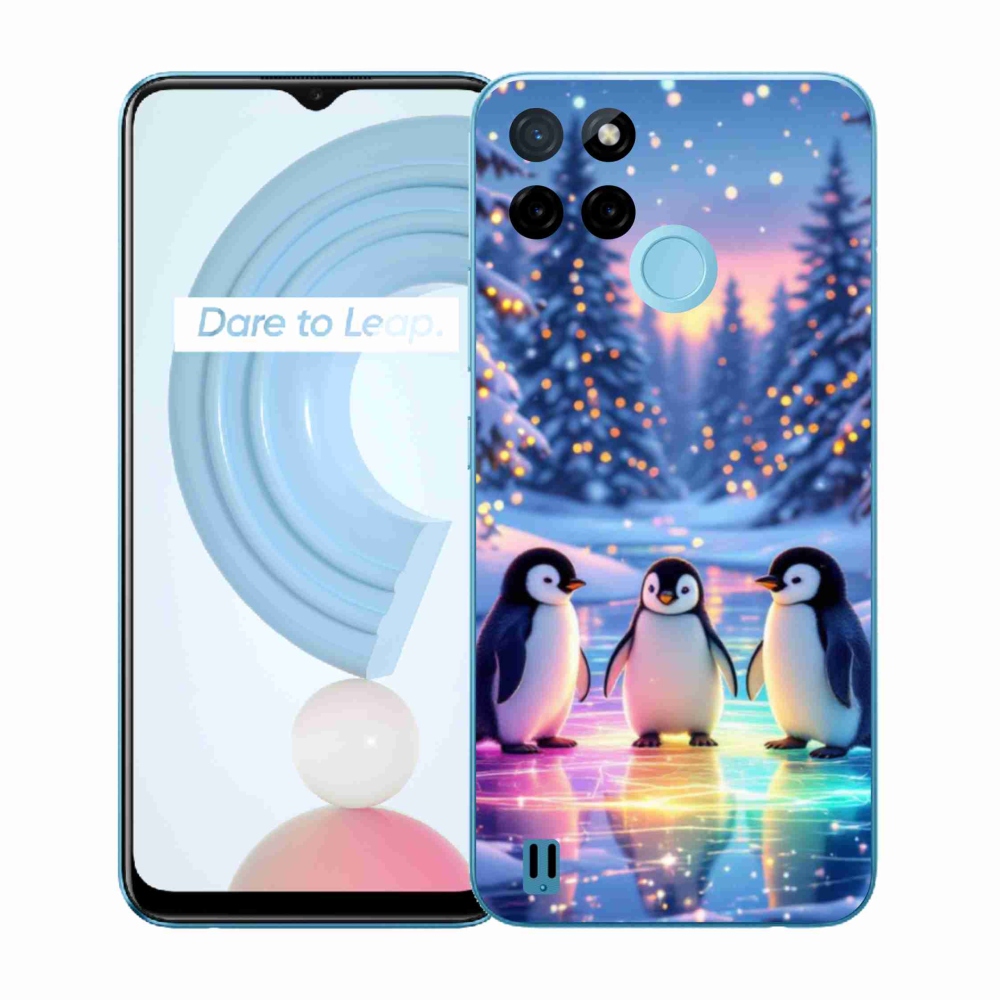 Zselés borító mmCase a Realme C21Y/C25Y készülékhez - pingvinek