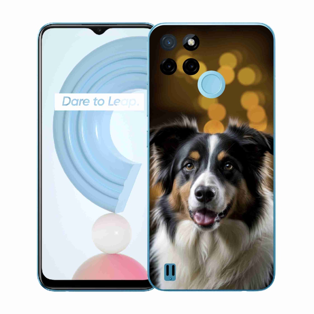 Zselés borítás mmCase a Realme C21Y/C25Y készülékhez - mosolygós ausztrál juhászkutya