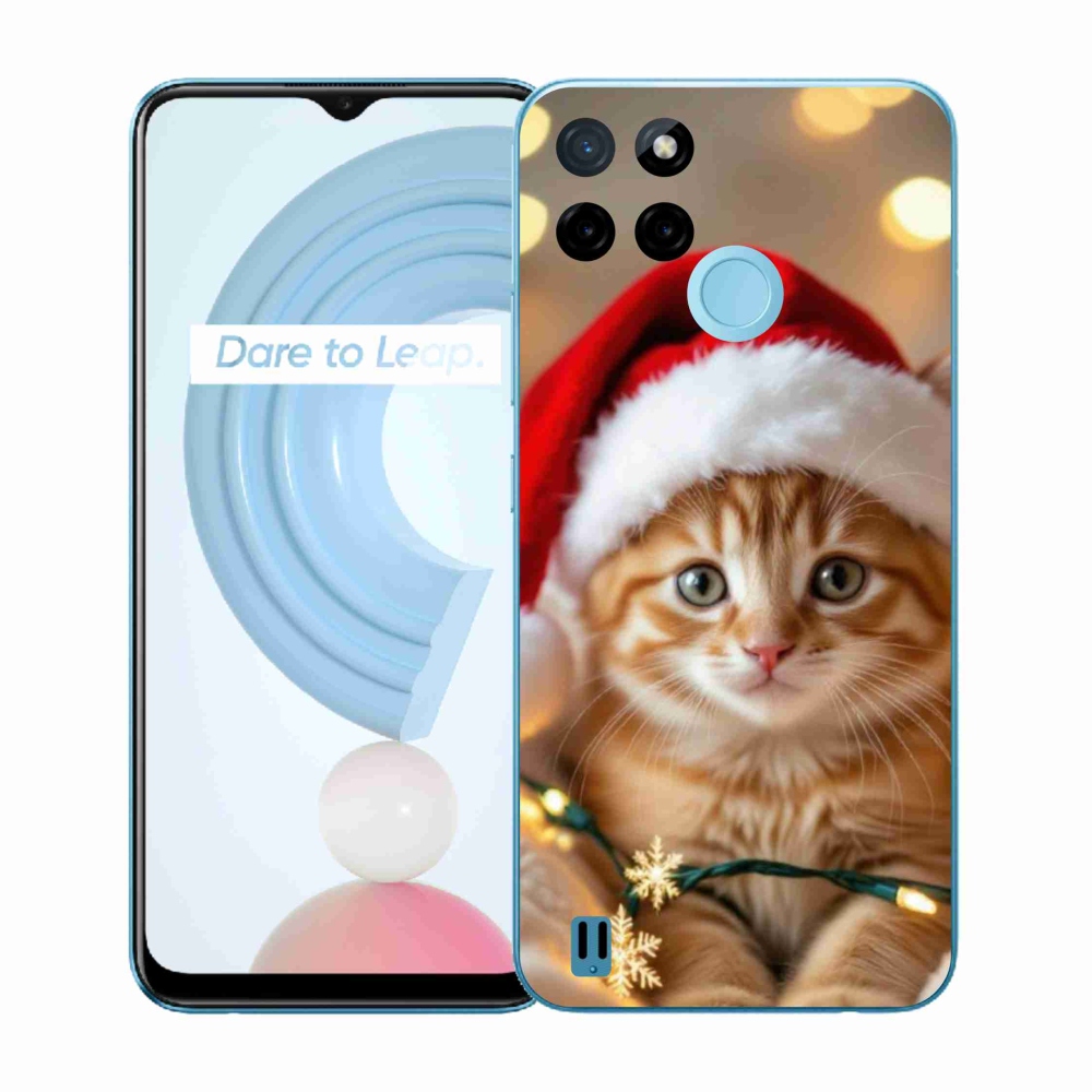 Gél borítás mmCase a Realme C21Y/C25Y készülékhez - Karácsonyi cica