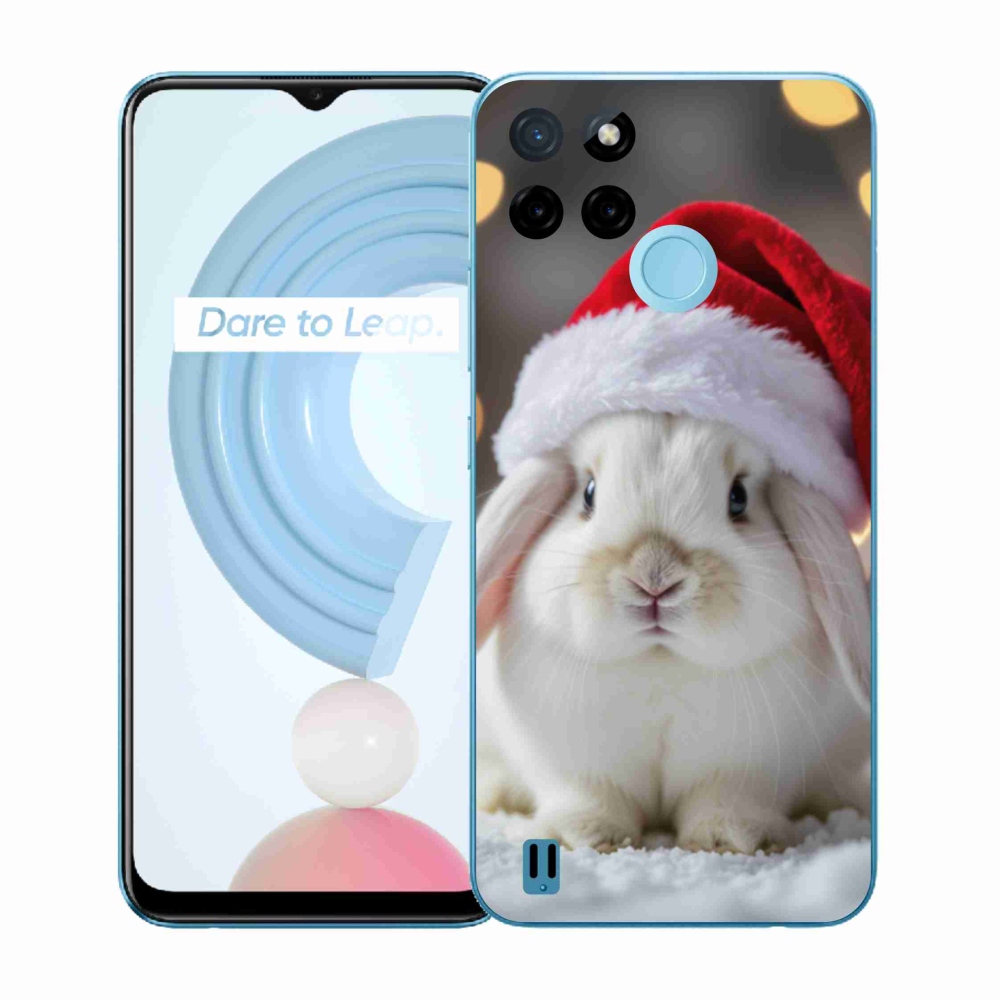 Zselés borító mmCase a Realme C21Y/C25Y készülékhez - Karácsonyi nyúl