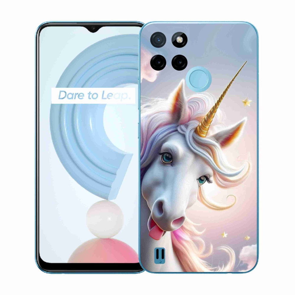 Gél borítás mmCase a Realme C21Y/C25Y készülékhez - boldog egyszarvú