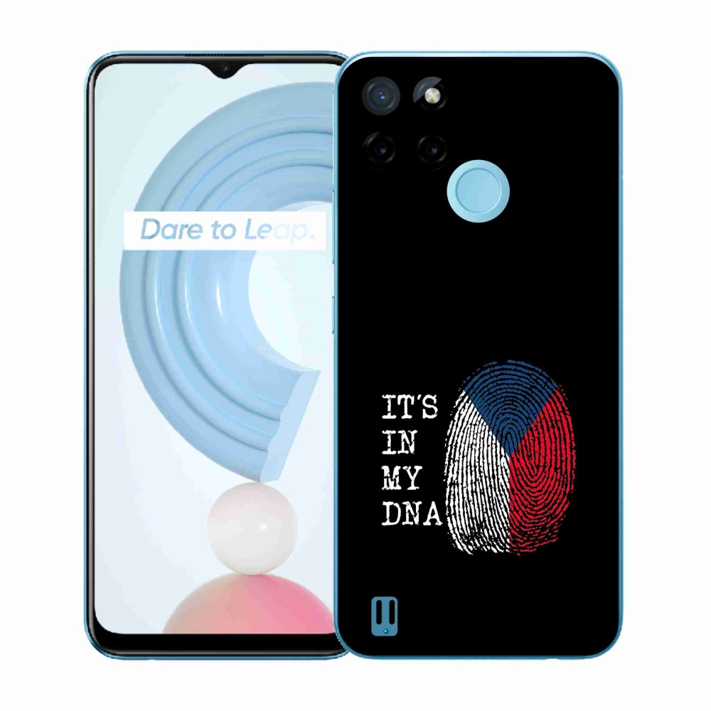 Zselés borító mmCase a Realme C21Y/C25Y készülékhez - zászlós ujjlenyomat fekete háttérrel