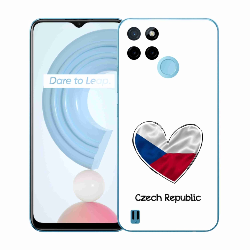 Zselés borító mmCase a Realme C21Y/C25Y készülékhez - szív zászló fehér háttérrel