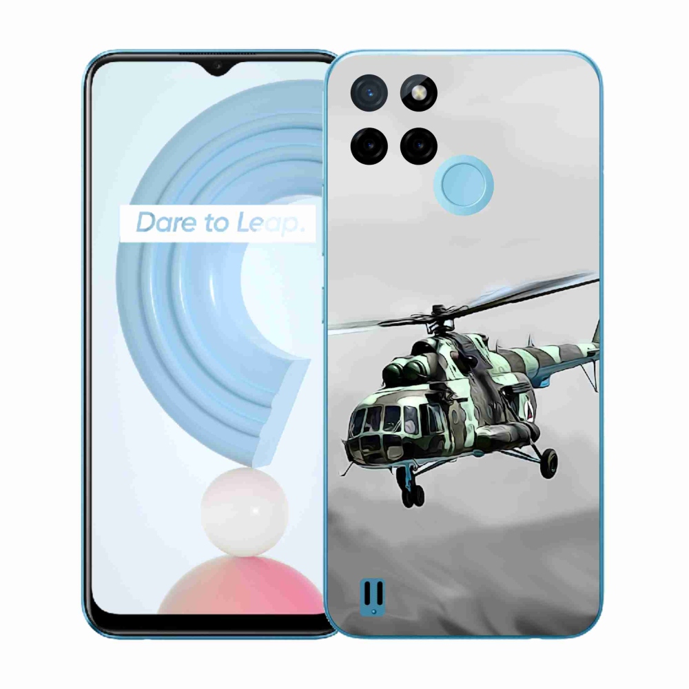Zselés borítás mmCase a Realme C21Y/C25Y készülékhez - katonai helikopter