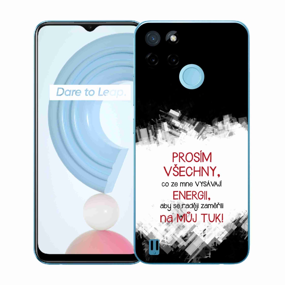 Zselés borító mmCase a Realme C21Y/C25Y készülékhez - vicces szöveg 1 piros