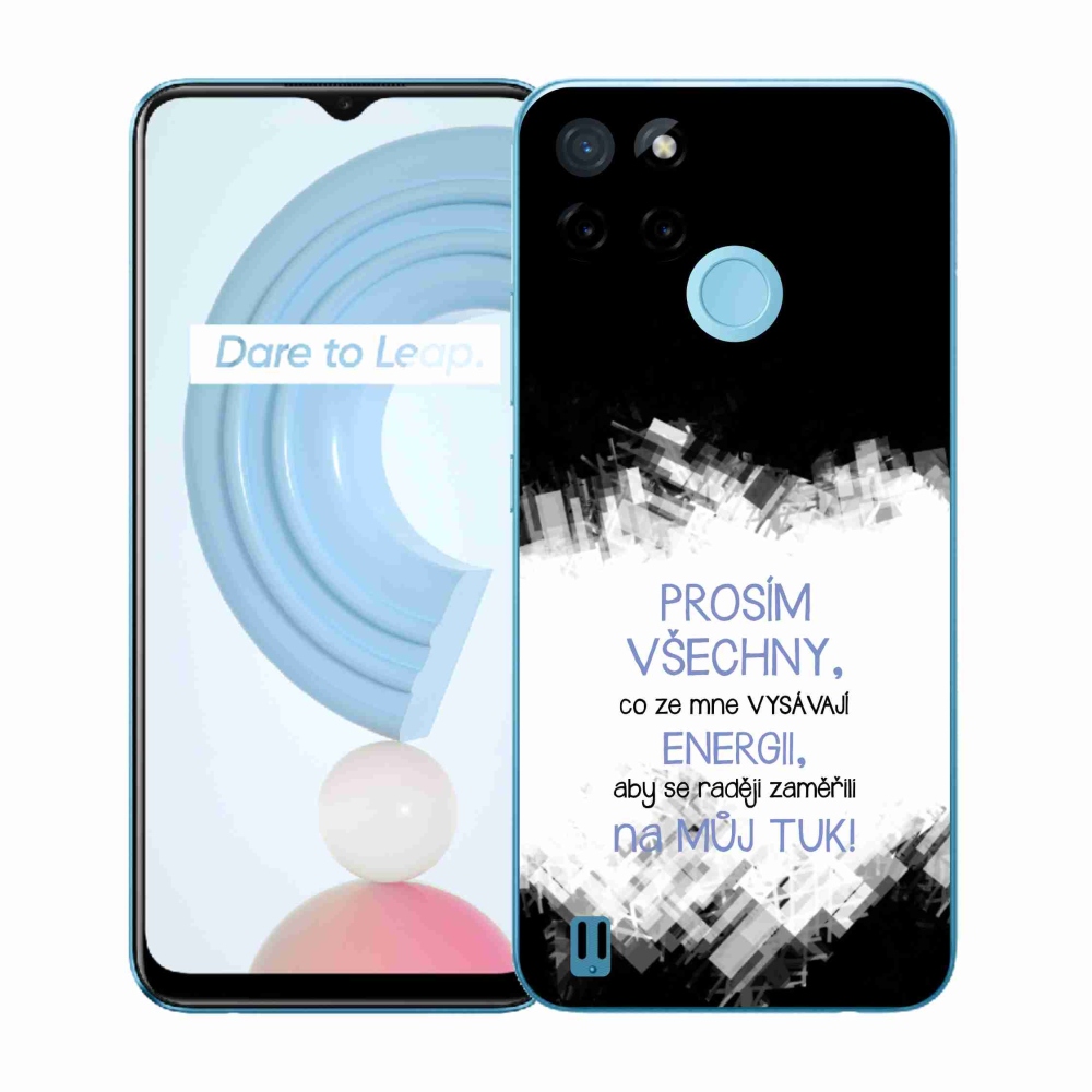 Zselés borító mmCase a Realme C21Y/C25Y készülékhez - vicces szöveg 1 kék