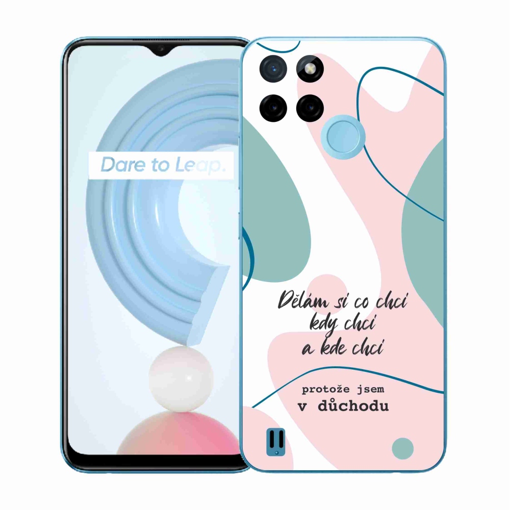 Zselés borító mmCase a Realme C21Y/C25Y készülékhez - vicces szöveg 10 fehér háttér