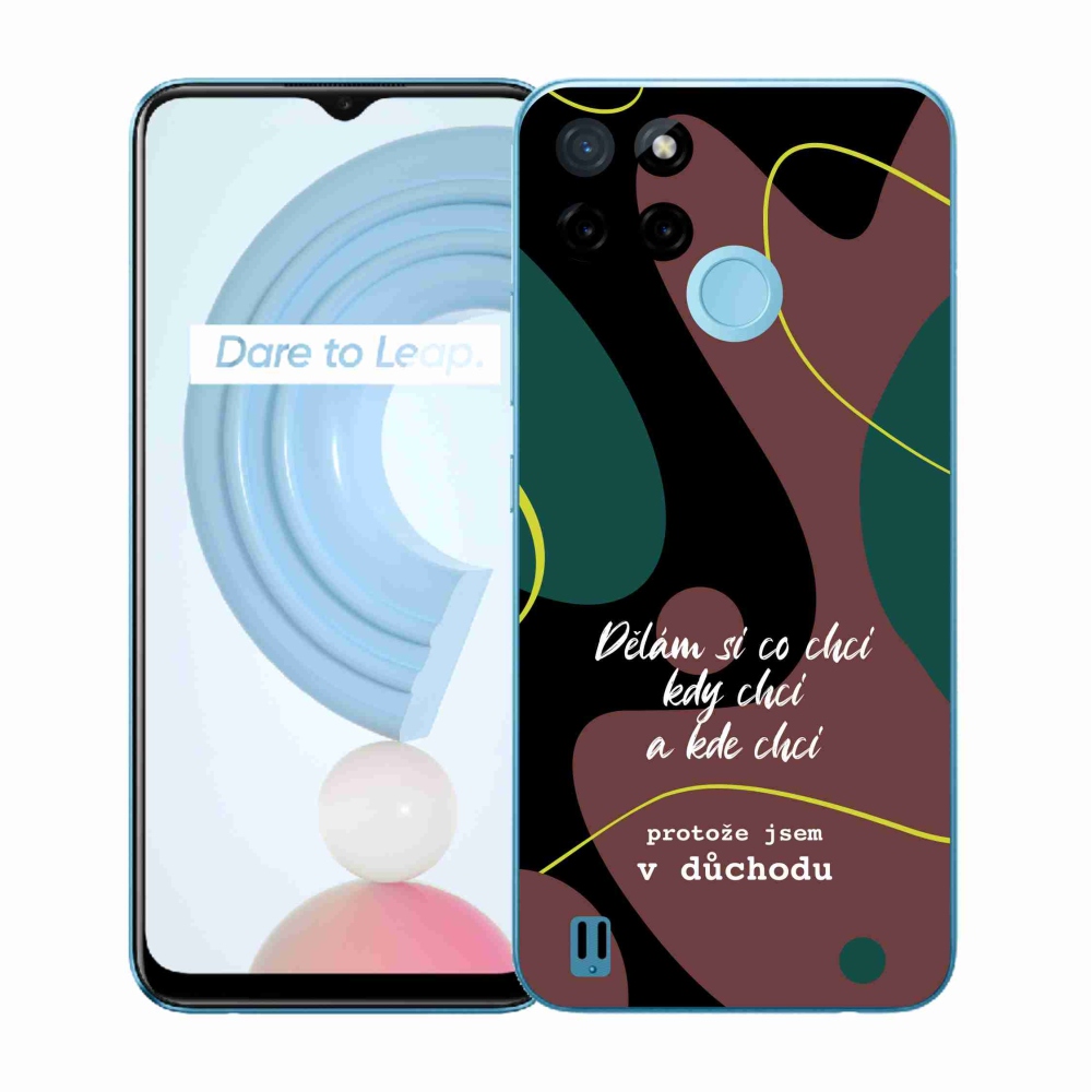 Zselés borító mmCase a Realme C21Y/C25Y készülékhez - vicces szöveg 10 fekete háttér