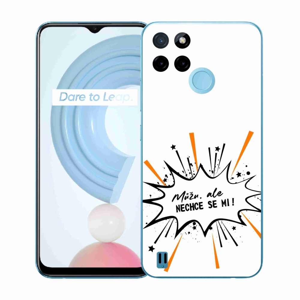 Gél borító mmCase a Realme C21Y/C25Y készülékhez - vicces szöveg 11 fehér háttér