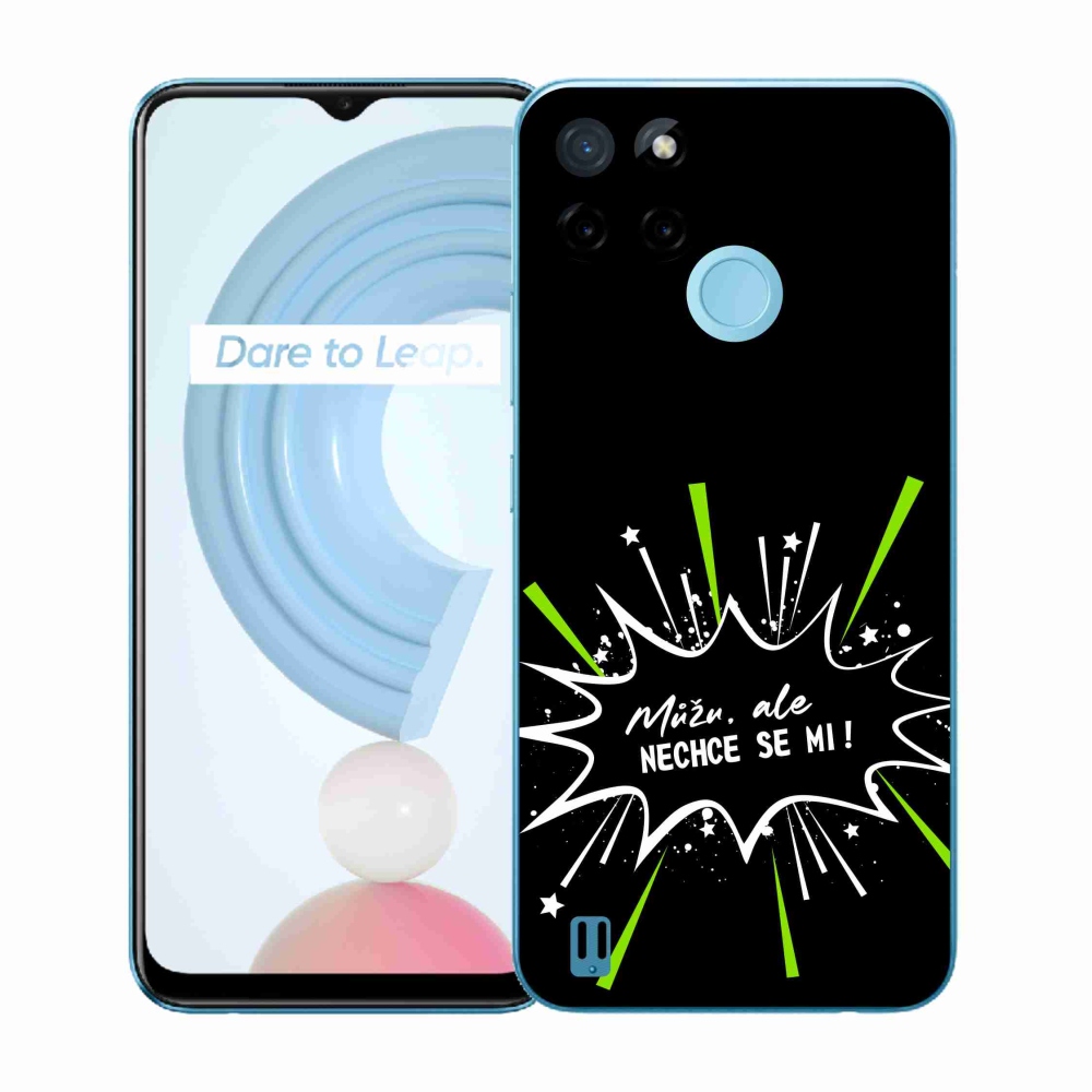 Gél borító mmCase a Realme C21Y/C25Y készülékhez - vicces szöveg 11 fekete háttér