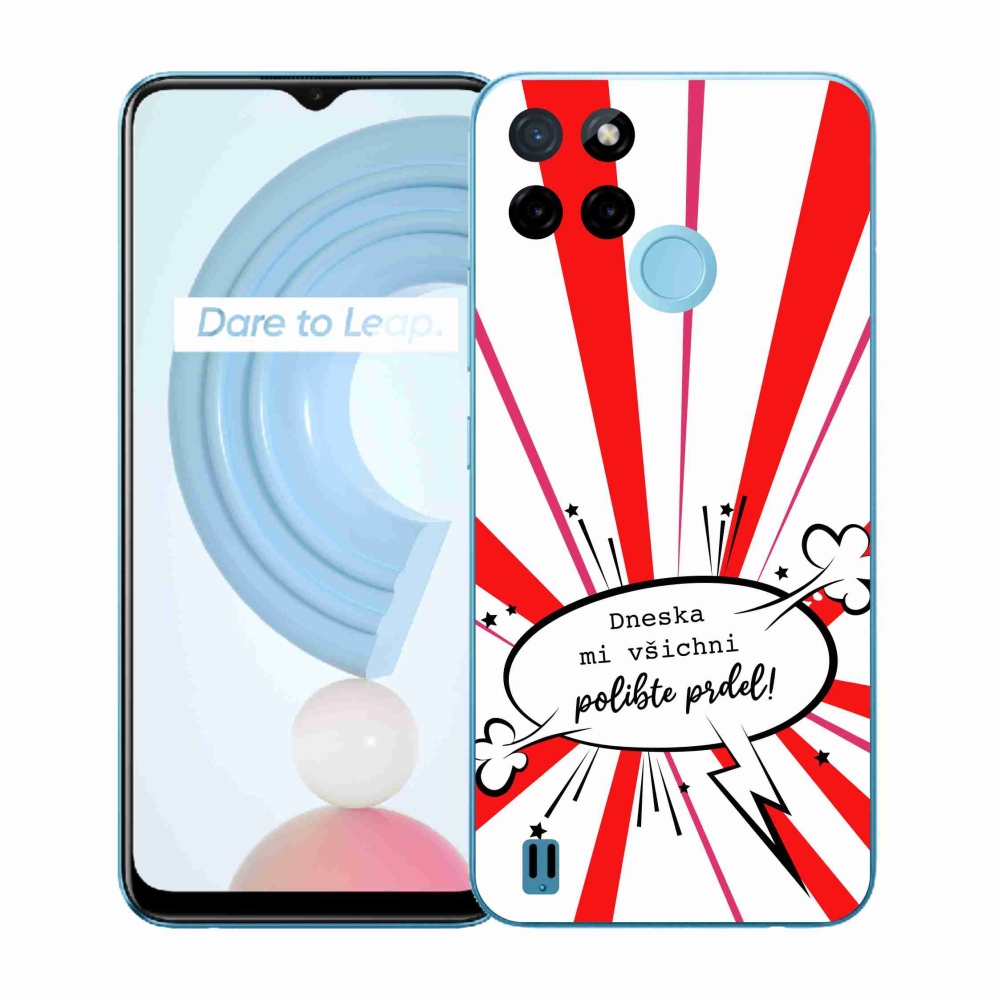 Zselés borító mmCase a Realme C21Y/C25Y készülékhez - vicces szöveg 15 fehér háttérrel