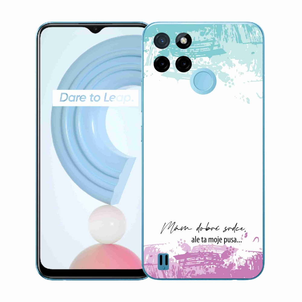 Gél borító mmCase a Realme C21Y/C25Y készülékhez - vicces szöveg 3 fehér háttér