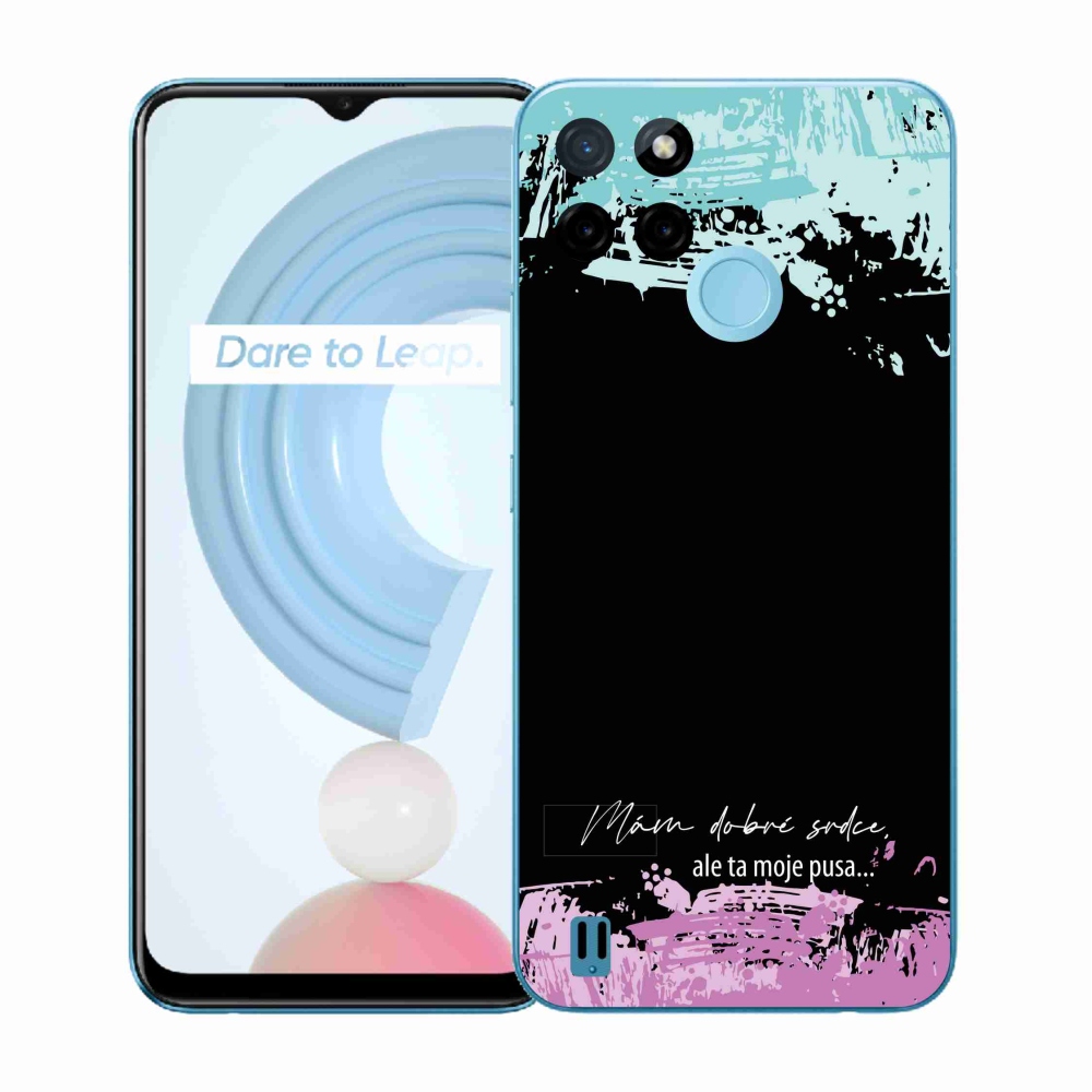 Gél borító mmCase a Realme C21Y/C25Y készülékhez - vicces szöveg 3 fekete háttér