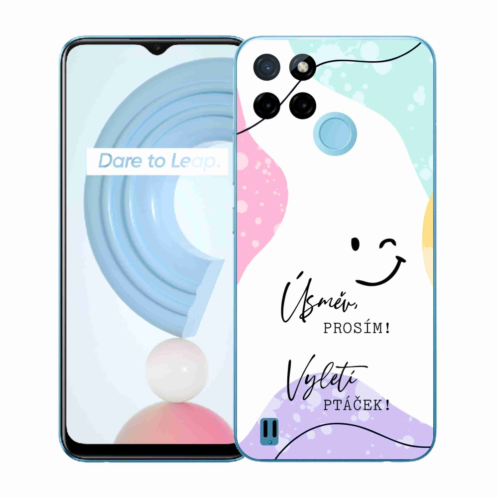 Zselés borító mmCase a Realme C21Y/C25Y készülékhez - vicces szöveg 4 fehér háttérrel