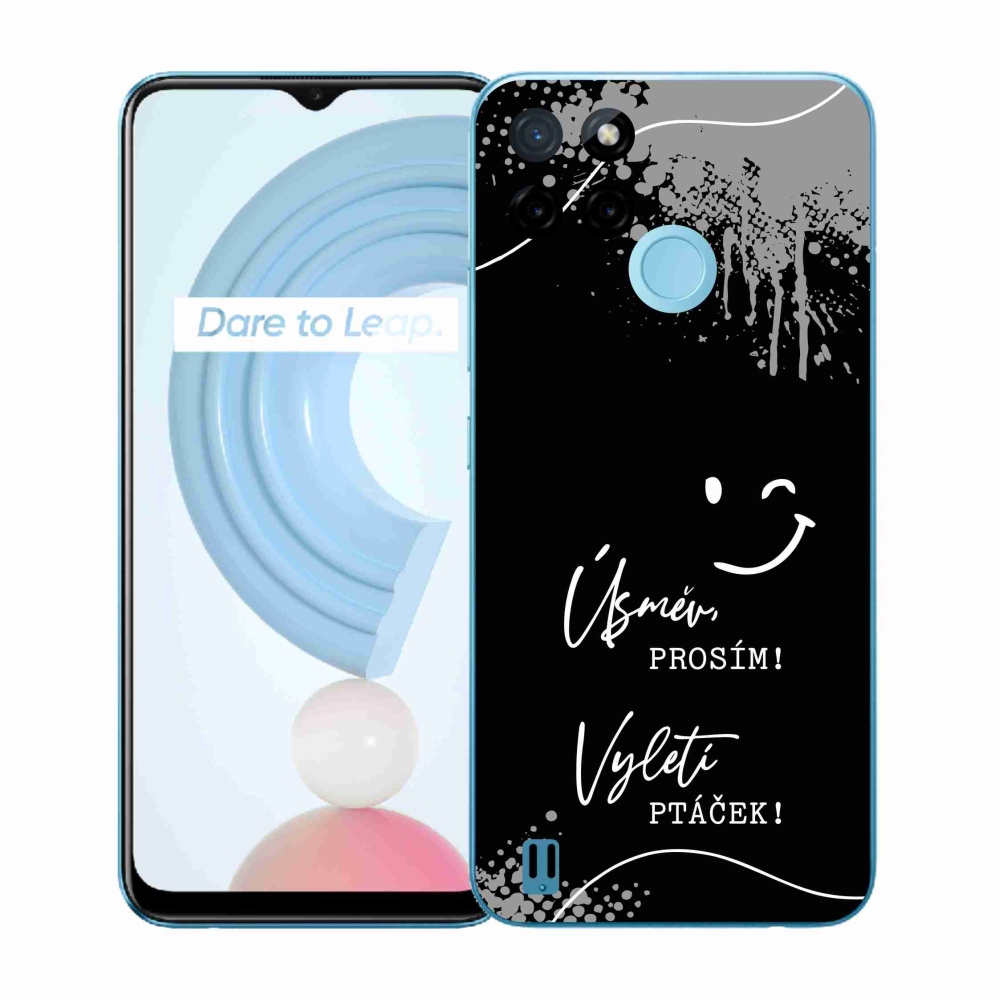 Gél borító mmCase a Realme C21Y/C25Y készülékhez - vicces szöveg 4 fekete háttér