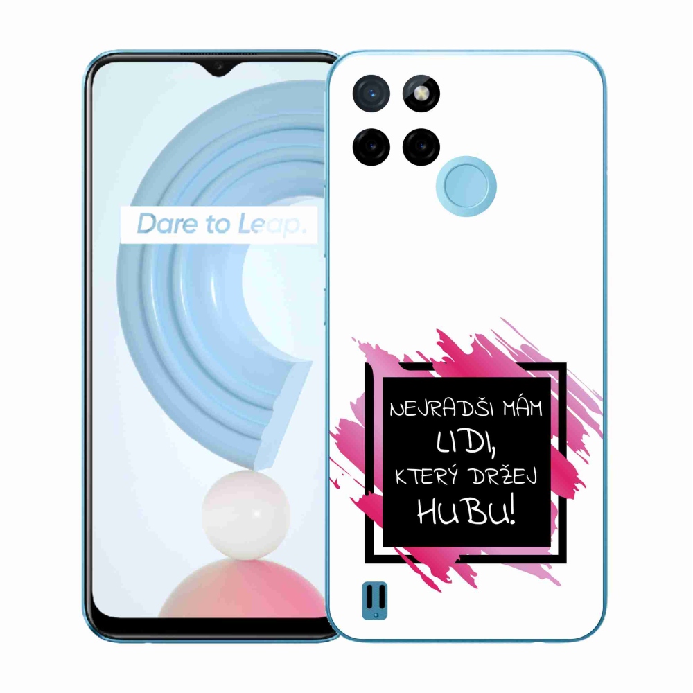 Zselés borító mmCase a Realme C21Y/C25Y készülékhez - vicces szöveg 7 fekete-fehér háttérrel