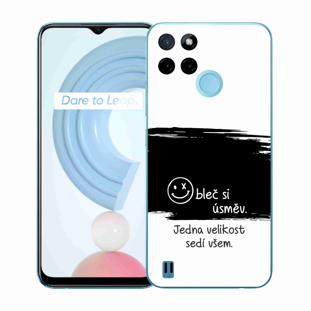 Gél borító mmCase a Realme C21Y/C25Y készülékhez - vicces szöveg 8 fekete-fehér háttérrel