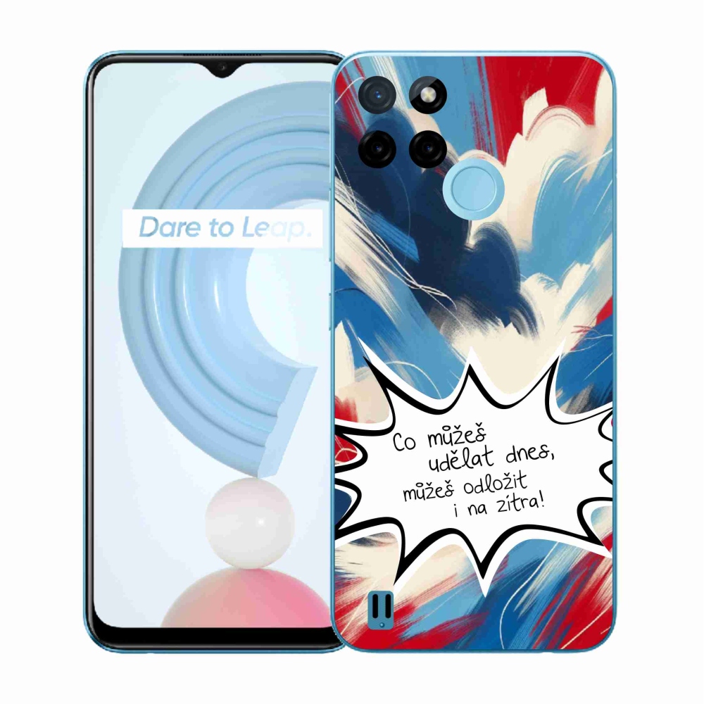 Gél borító mmCase a Realme C21Y/C25Y készülékhez - vicces szöveg 9 fehér háttér