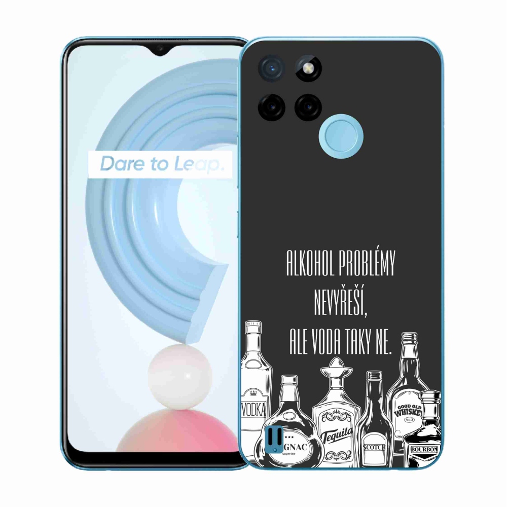 Gél borító mmCase a Realme C21Y/C25Y készülékhez - vicces szöveg fekete háttérrel