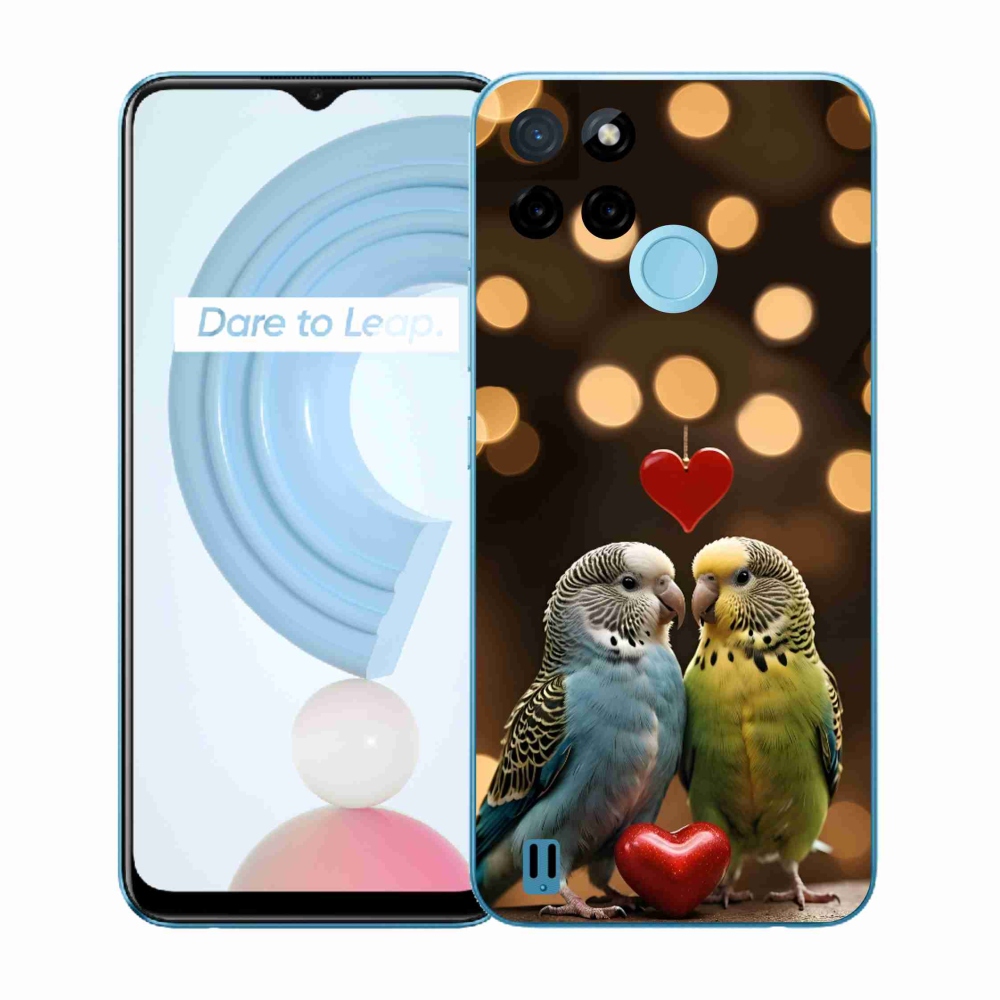 Gél borítás mmCase a Realme C21Y/C25Y készülékhez - szerelmes papagájok