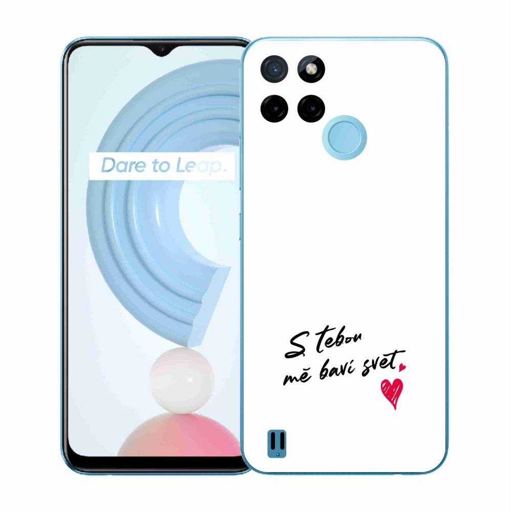 Gél borító mmCase a Realme C21Y/C25Y készülékhez - szerelmes szöveg 1 fehér háttér