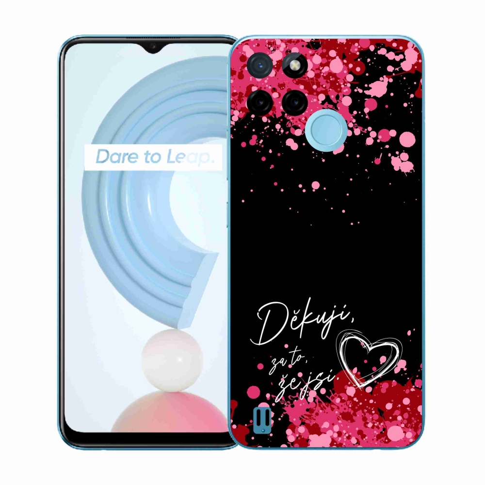 Gél borító mmCase a Realme C21Y/C25Y készülékhez - text in love 2 fekete háttérrel