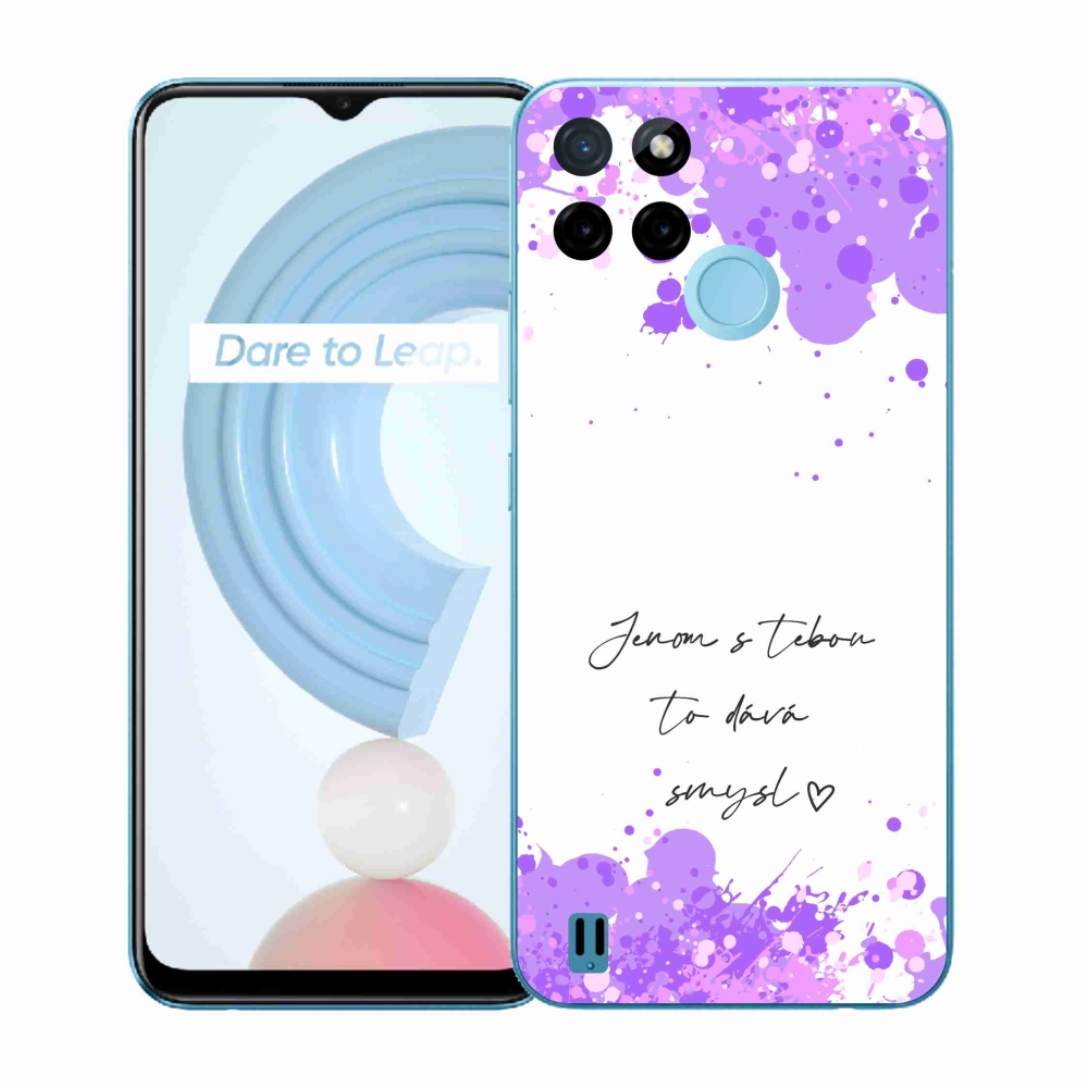 Gél borító mmCase a Realme C21Y/C25Y készülékhez - szerelmes szöveg fehér háttérrel