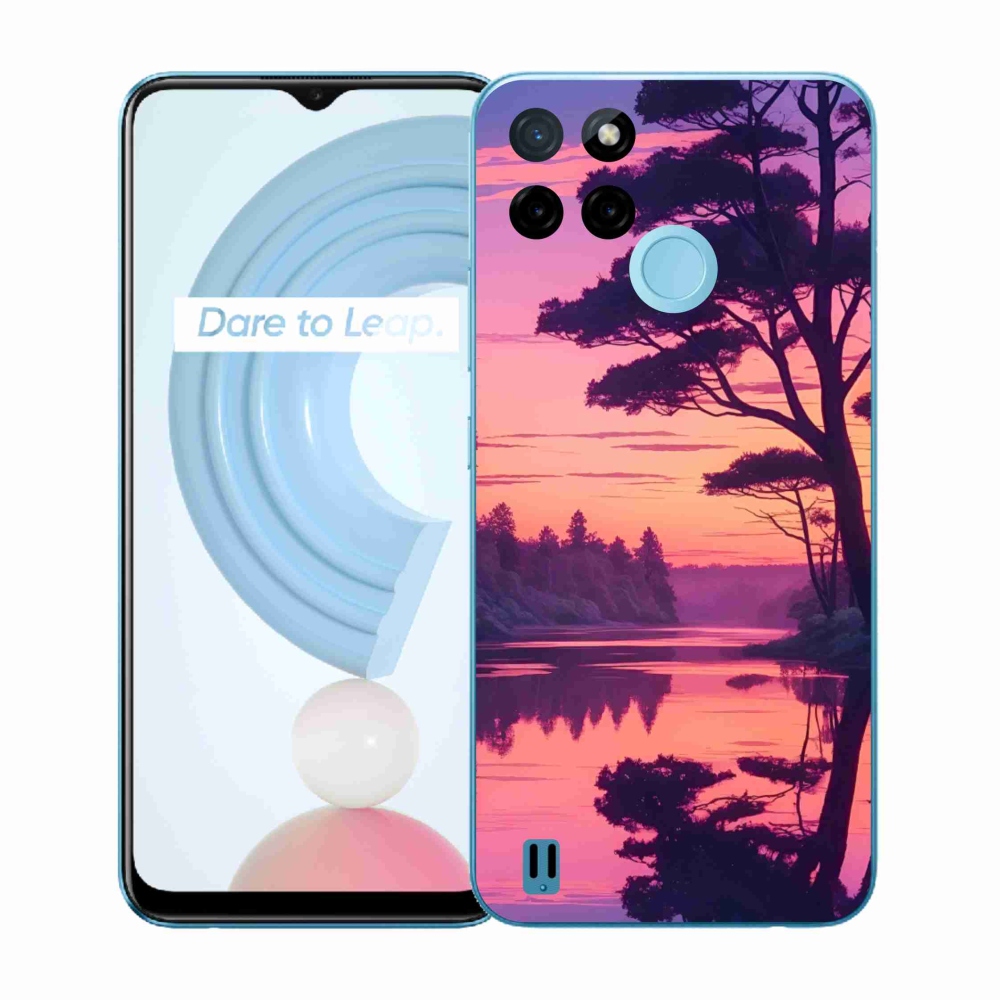 Gél borító mmCase a Realme C21Y/C25Y készülékhez - naplemente a tó felett