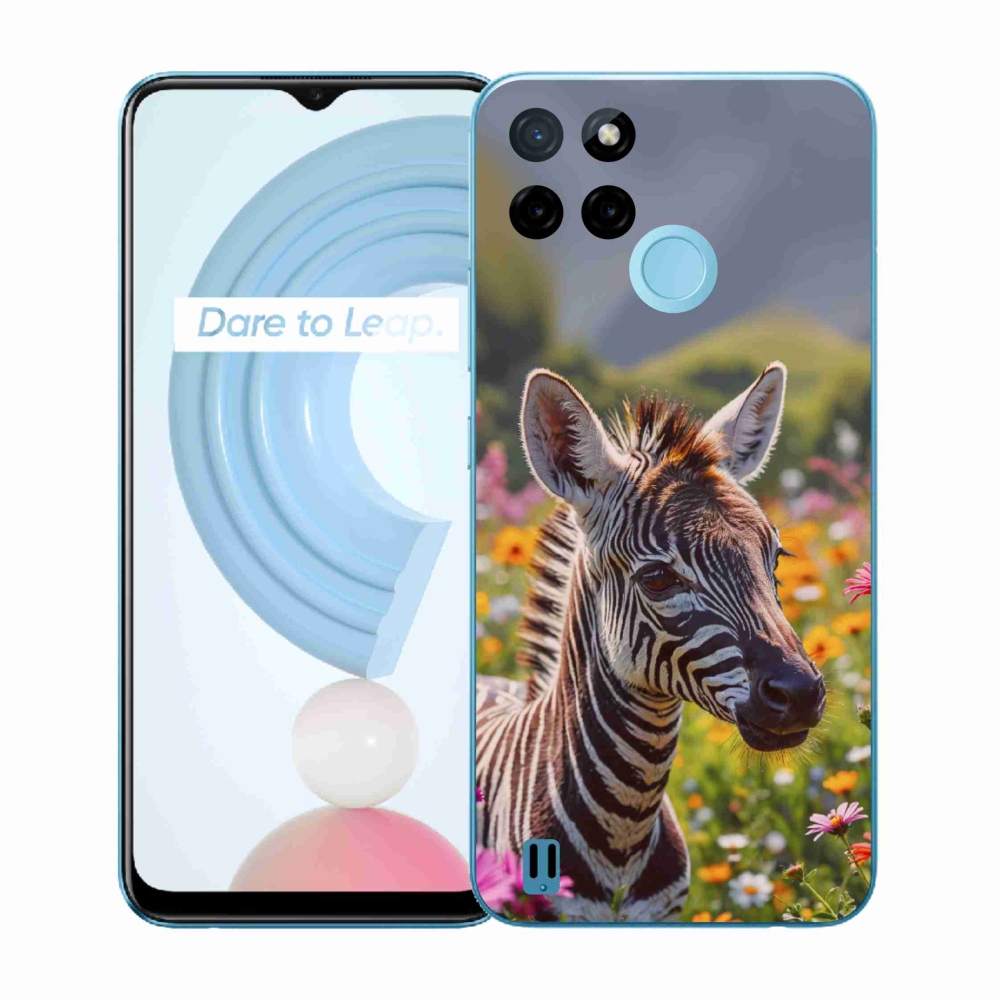 Zselés borító mmCase a Realme C21Y/C25Y készülékhez - zebra a réten
