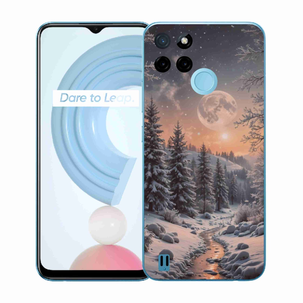 Zselés borítás mmCase a Realme C21Y/C25Y készülékhez - téli tájkép 2