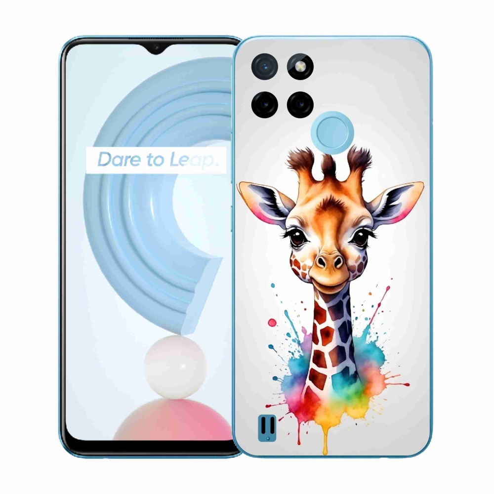 Zselés borítás mmCase a Realme C21Y/C25Y készülékhez - zsiráf 1