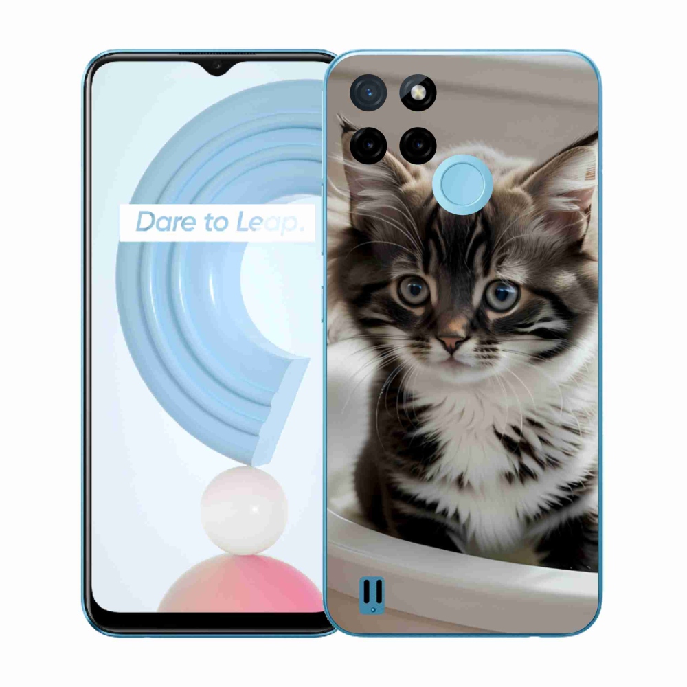 Zselés borítás mmCase a Realme C21Y/C25Y készülékhez - kíváncsi cica