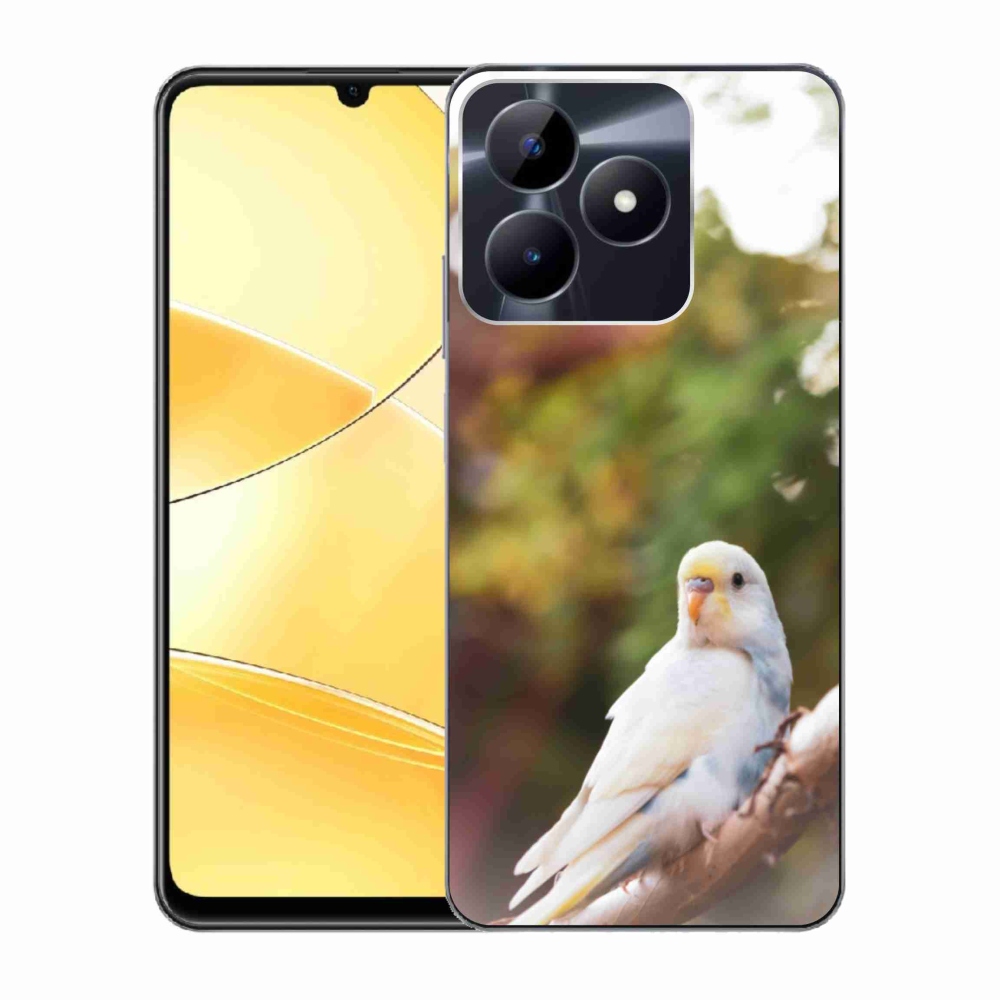 mmCase géltok a Realme C51/C53-hoz – fehér papagáj