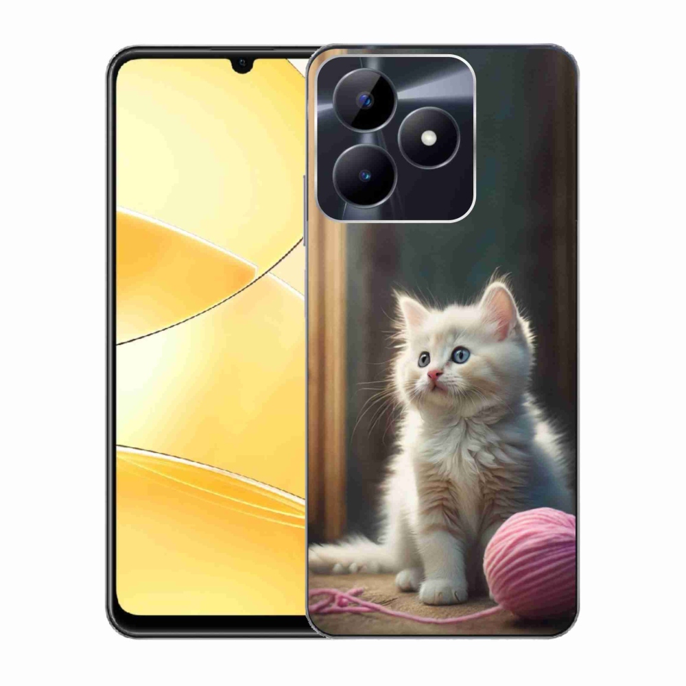 mmCase gél tok a Realme C51/C53-hoz – fehér cica 2