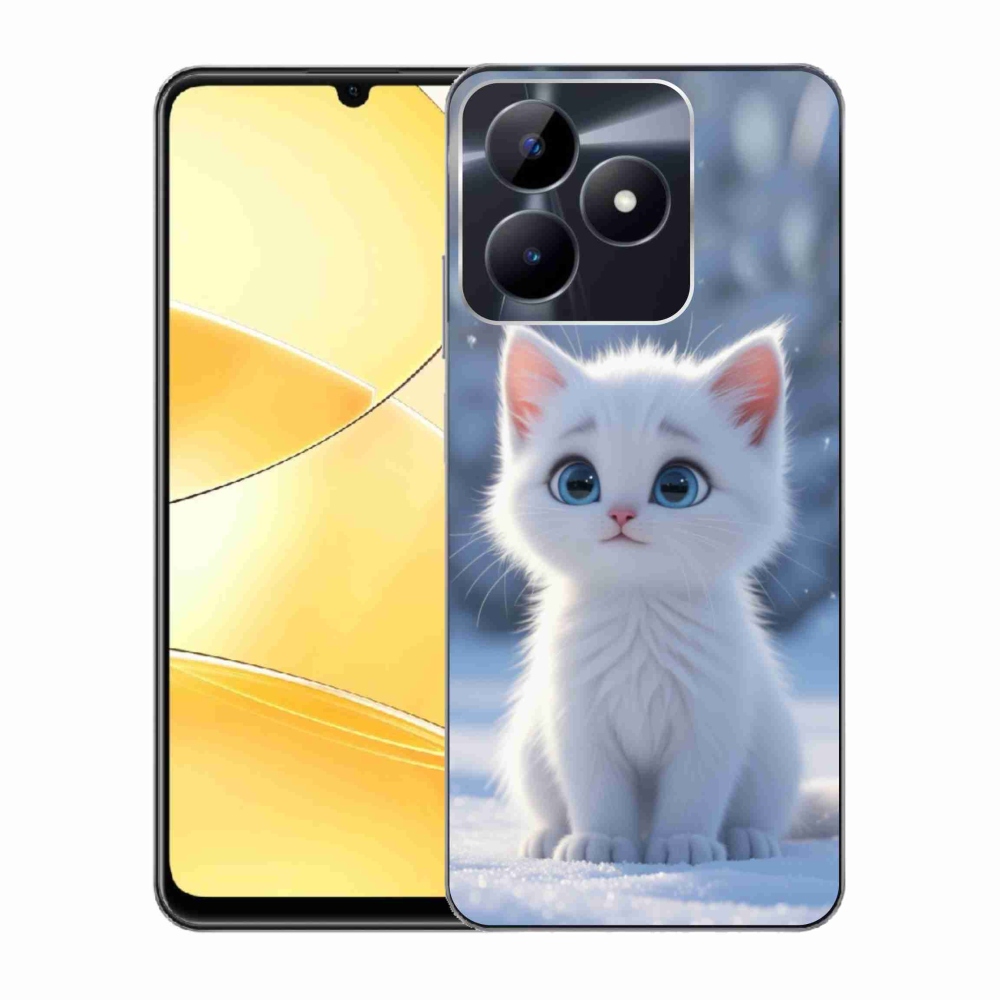 mmCase géltok a Realme C51/C53-hoz – fehér cica 3