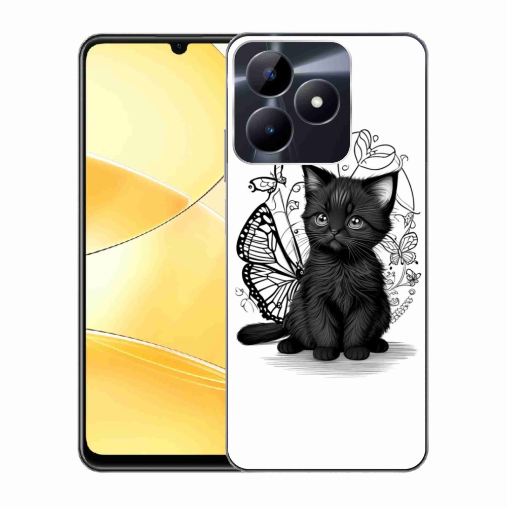 mmCase gél tok a Realme C51/C53-hoz – fekete cica