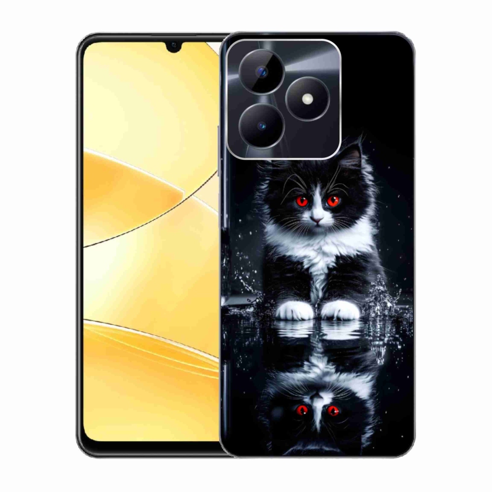 mmCase gél tok a Realme C51/C53-hoz – fekete-fehér cica