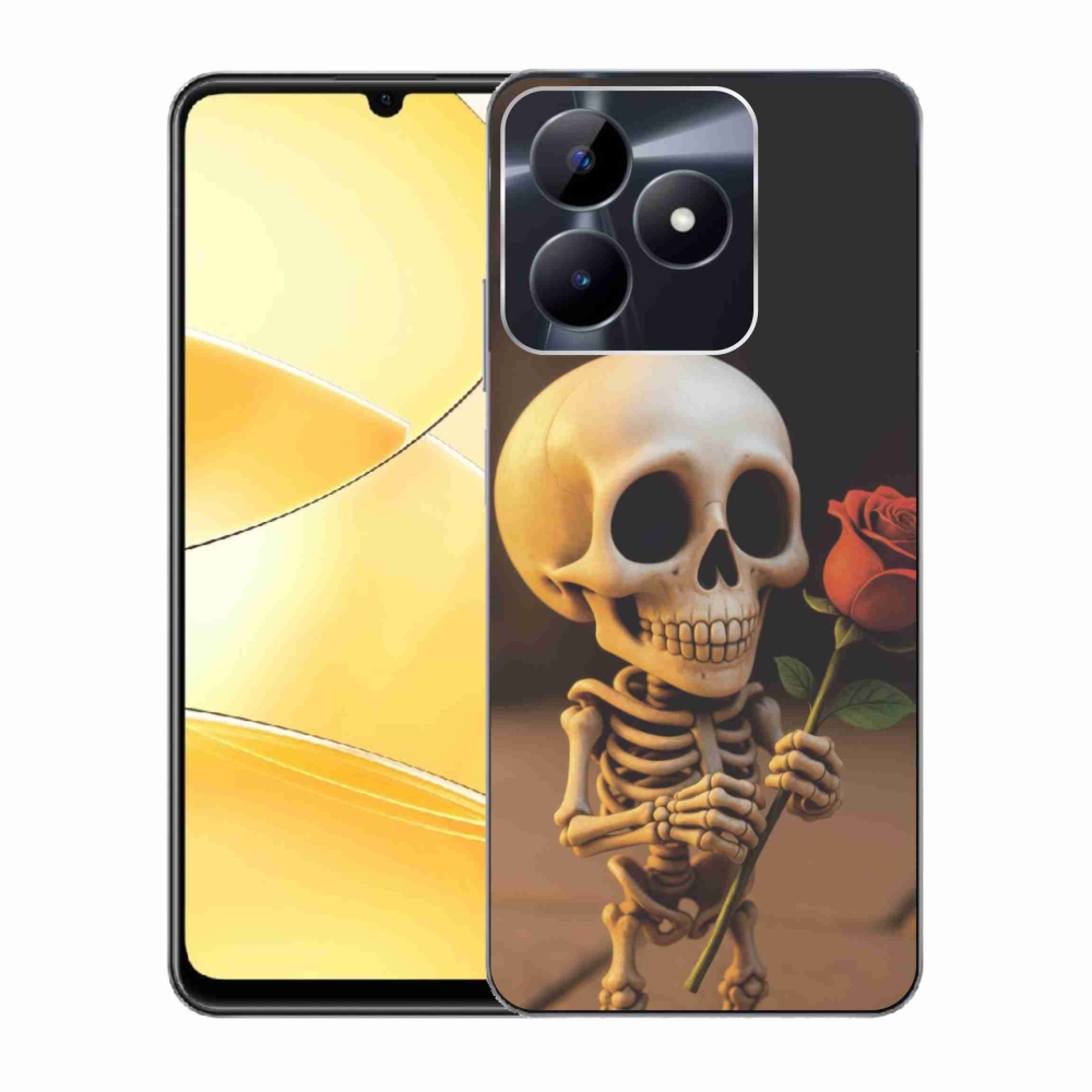 mmCase gél tok a Realme C51/C53-hoz – csontváz rózsával