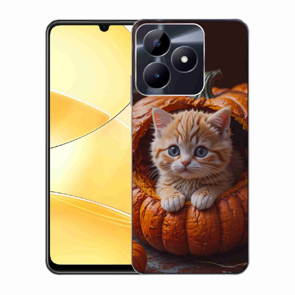 mmCase gél tok a Realme C51/C53-hoz – cica és sütőtök 2
